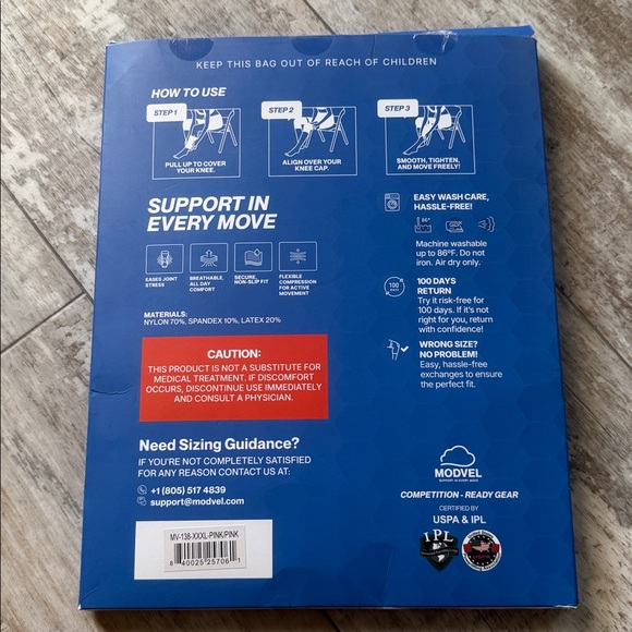 Modvel Pink Knee Compression Sleeves - Picture 5 of 7